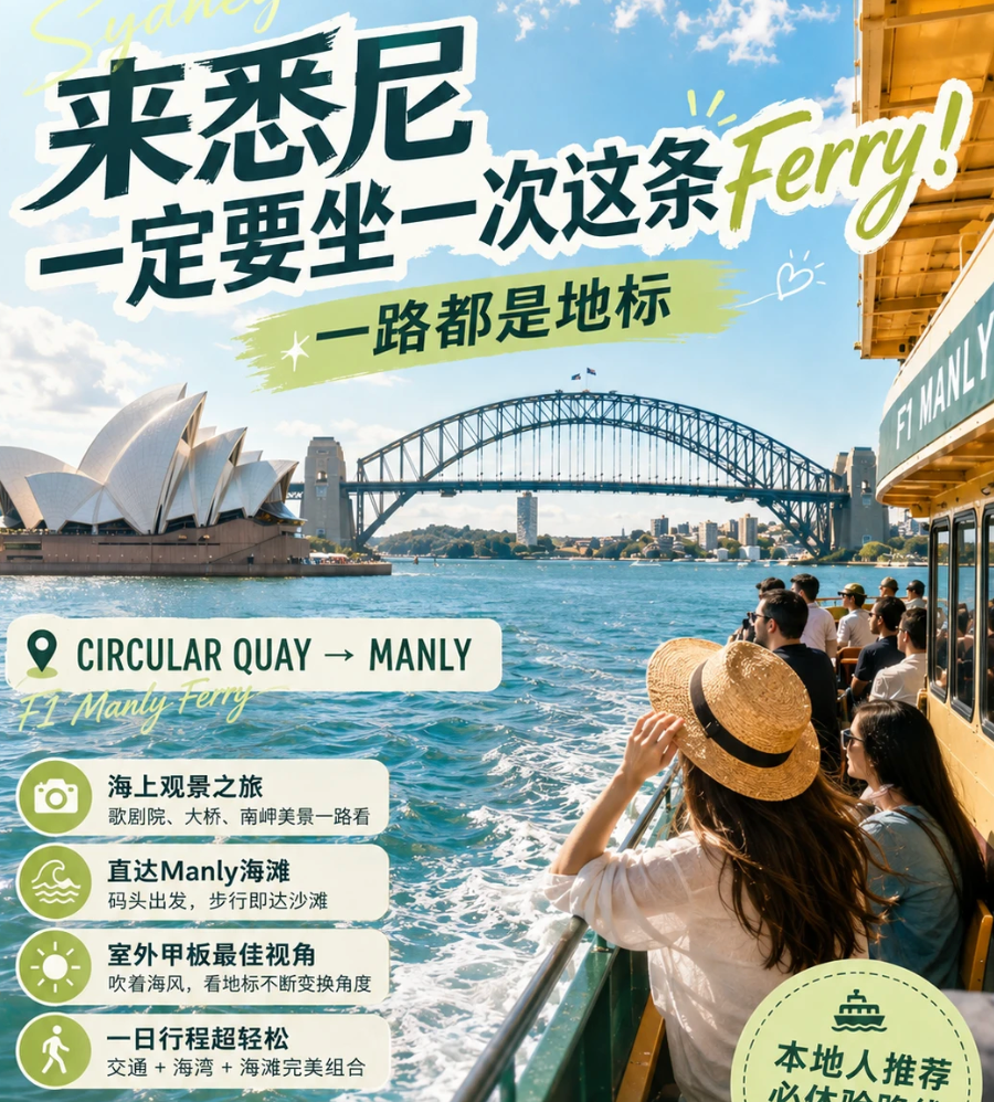 曼利渡轮穿越悉尼港 参考图 1